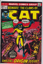 Load image into Gallery viewer, Beware the Claws of...the Cat! (1972) 1 1st app the Cat AKA Tigra, 2, 4 last issue

