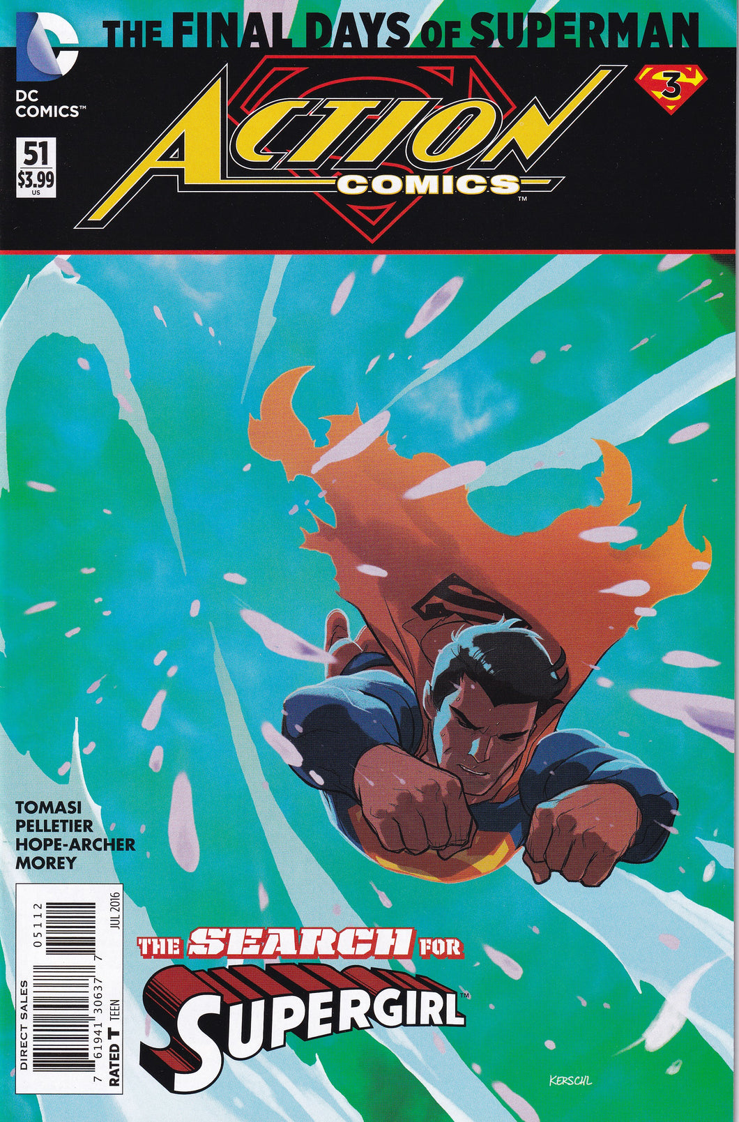 Action Comics (2011 2nd Series AKA New 52) 51 Batman Supergirl 2nd Print Variant Low Print Run VF/NM