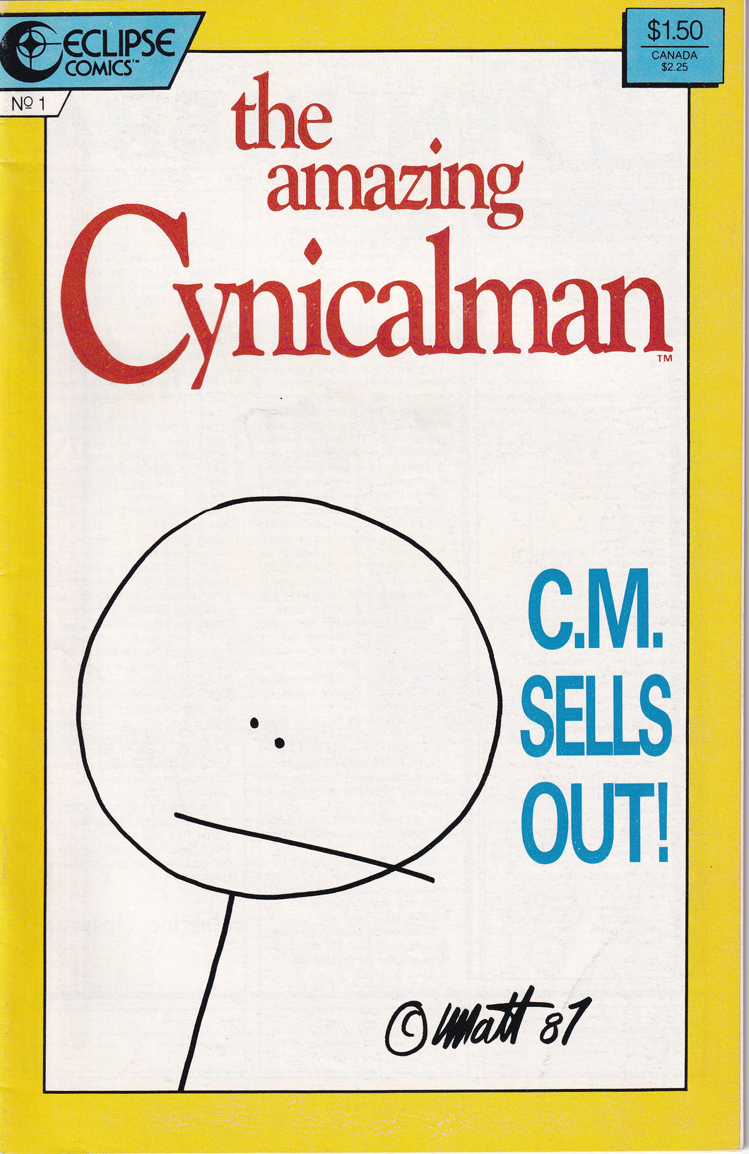 Amazing Cynicalman (1987) 1 Matt Feazell FN