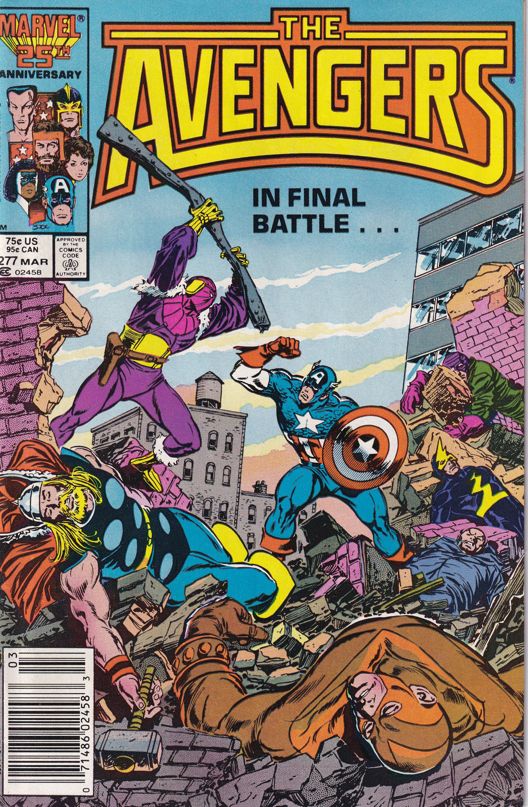 Avengers (1963 1st Series) 277 Death of Blackout Newsstand VF