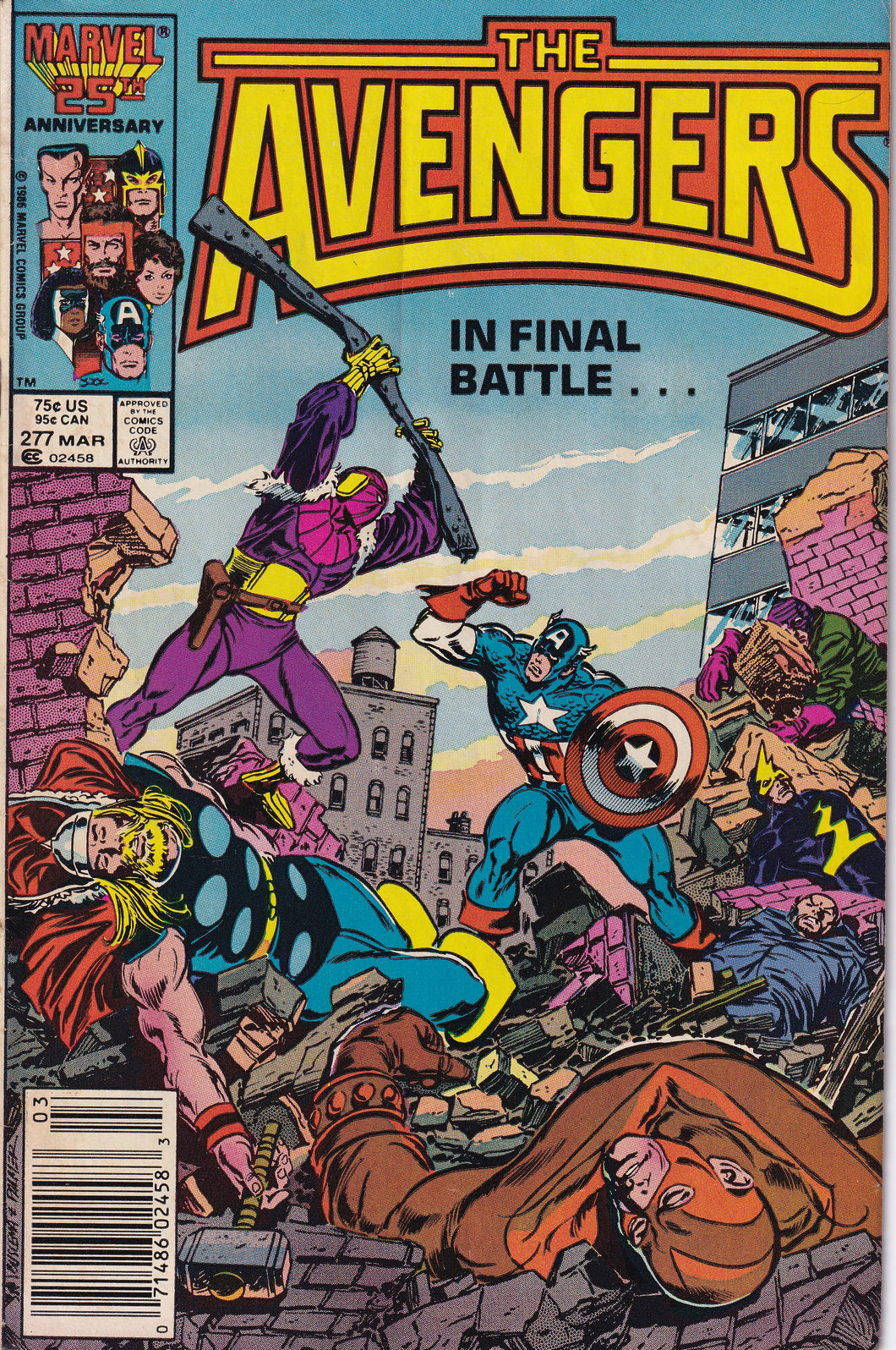 Avengers (1963 1st Series) 277 Death of Blackout Newsstand VF