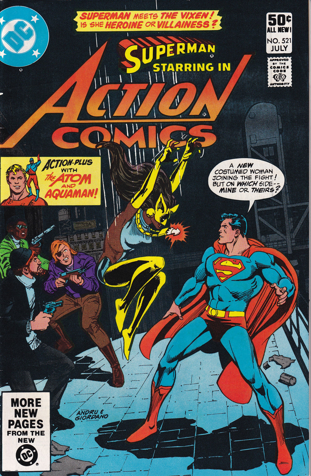 Action Comics (1938 1st Series) 521 1st Vixen, 524, 536, 552, 583, 586, 589-590, 598 1st app Checkmate