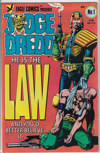 Judge Dredd (1983) 1 1st US app, 2-25, 30, 35 Judge Child Quest (1984) 1-5 Crime File (1985) 2-6 Early Cases (1986) 1-6 FCBD