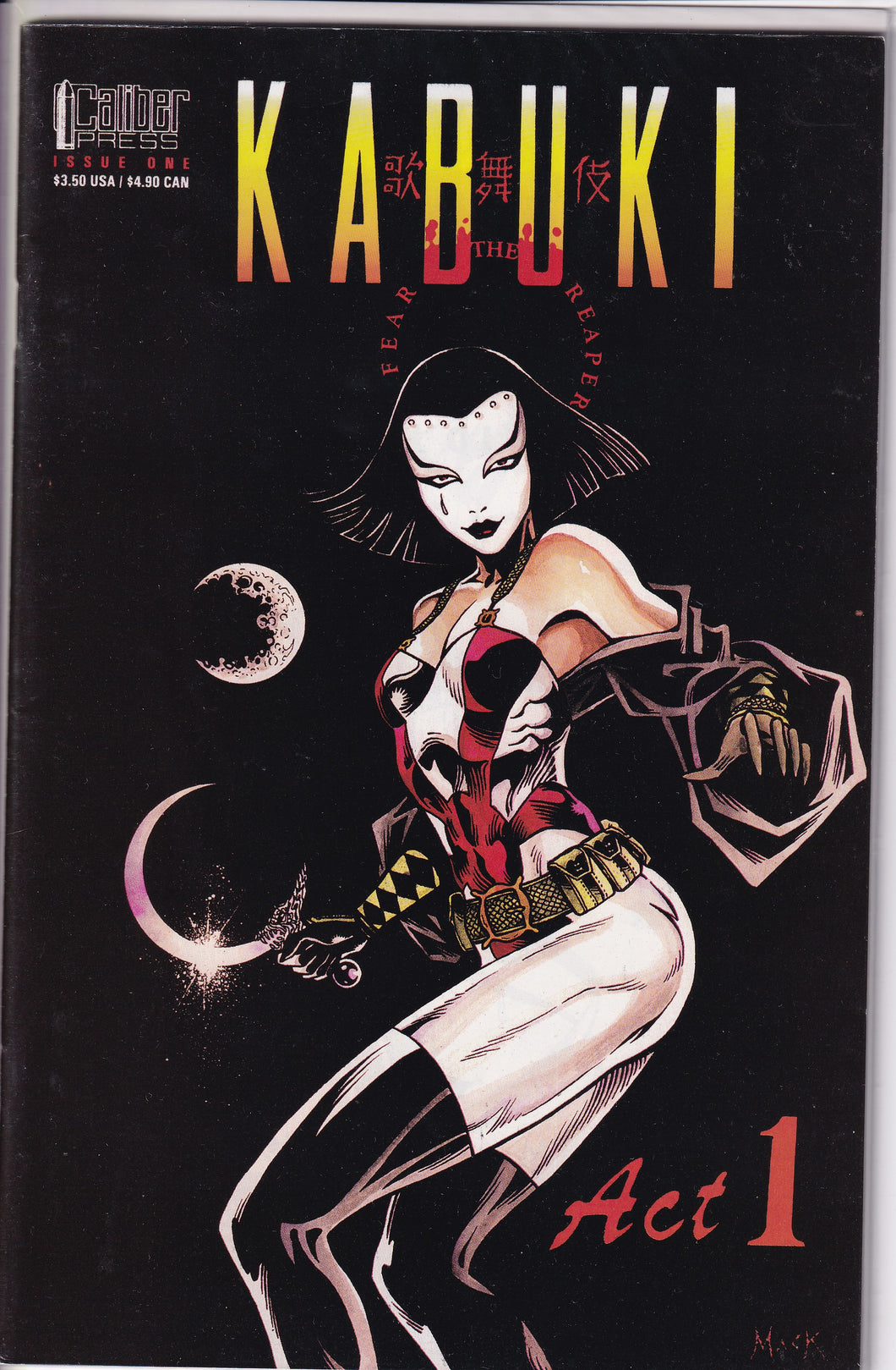 Kabuki Fear the Reaper (1994) 1, 1 Variant 1st app, Circle of Blood (1995) 1-3, 5, (1997) 9, Alchemy (2004) 6 Variant