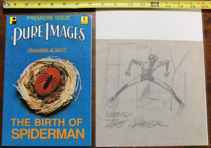 Historic 1959 Pre-Spider-man "The Spider" Sketch by Joe Simon Pre-Ditko