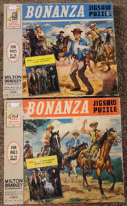 Bonanza Lot of 2 TV show jigsaw puzzles Vintage Milton Bradley