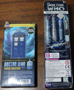 Doctor Who Fifth Doctor's Sonic Screwdriver & Tardis coaster set