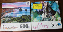 Load image into Gallery viewer, Lot of 2 Sure-Lox Puzzles 500 piece Vivacolor and 750 piece Art Gallery
