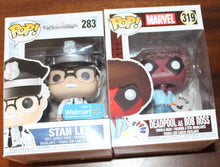 Load image into Gallery viewer, Funko Pop! Stan Lee 282 Walmart Deadpool as Bob Ross 319 MIB lot of 2
