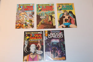 Judge Dredd (1983) 1 1st US app, 2-25, 30, 35 Judge Child Quest (1984) 1-5 Crime File (1985) 2-6 Early Cases (1986) 1-6 FCBD